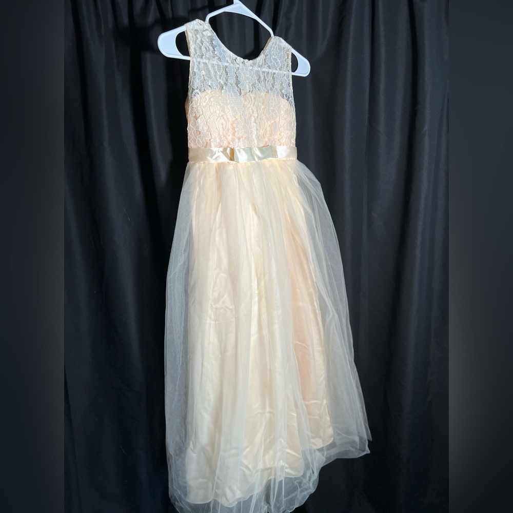 Yellow tulle and lace dress